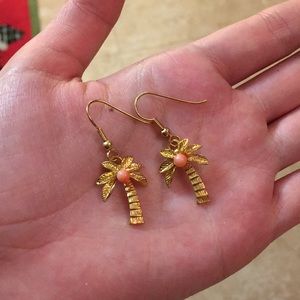 Palm tree earring With Coral Bead